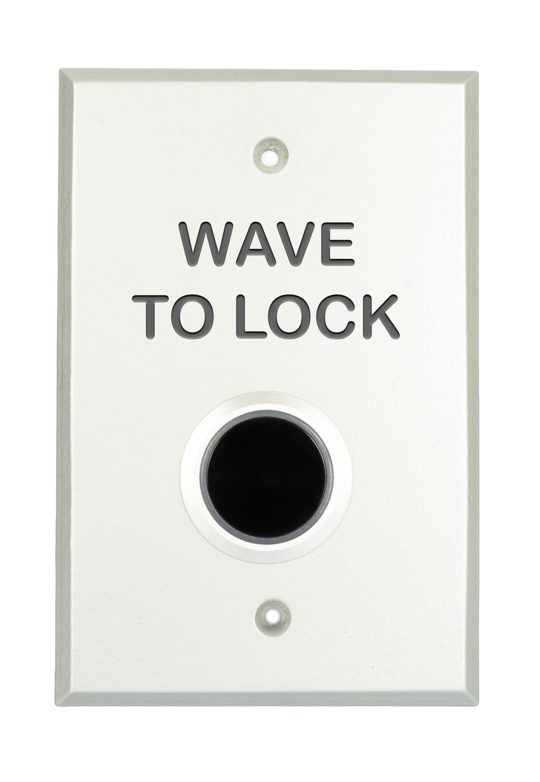 Touchless wave‑to‑lock sensor switch for activating electronic door locking in access control systems.