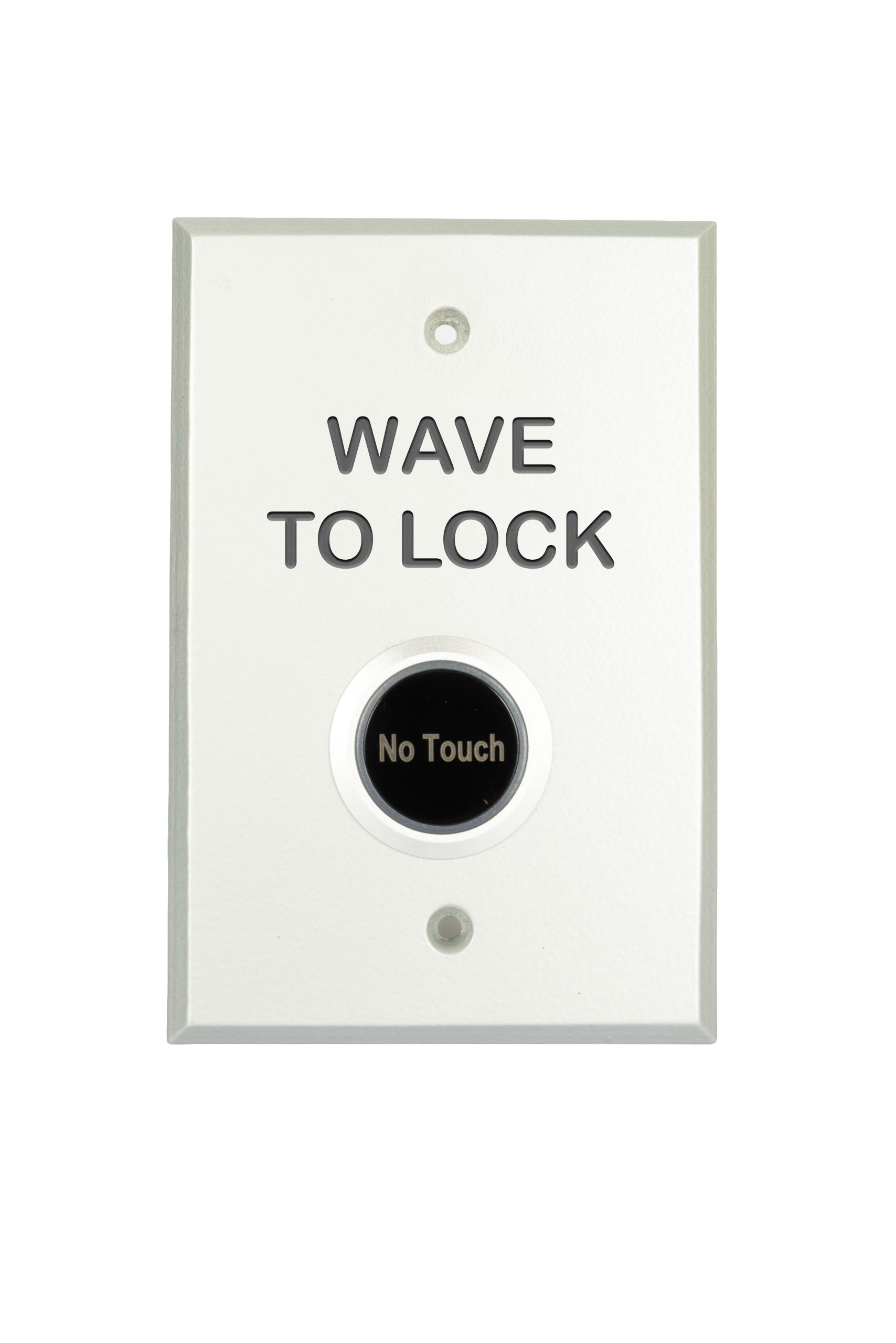 F117 touchless actuator switch wall plate with wave-to-lock sensor button