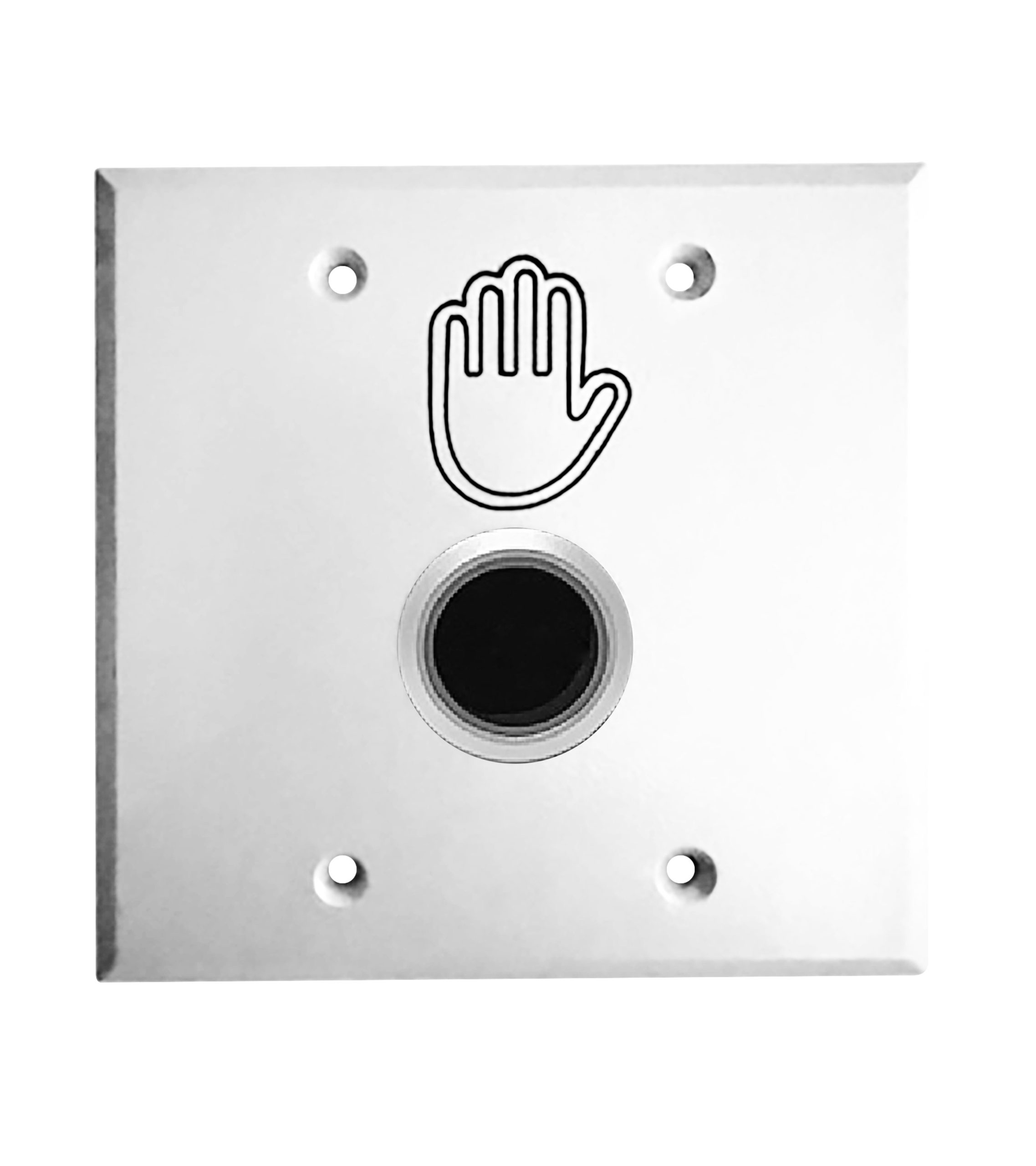 Hands-free wave-to-open sensor switch for automatic door activation and ADA-compliant access control.